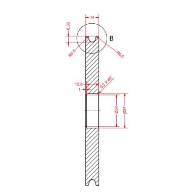 PS BLACK SHEAVE 1 RAIL FOR 6MM CABLE  - 3