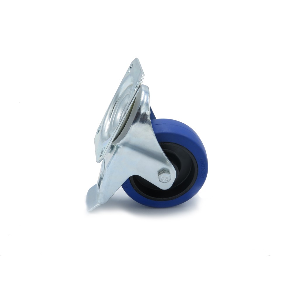 BLUE WHEEL SWIVEL HOUSING OF 100 MM  - 1