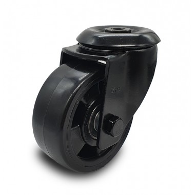 BLACK WHEEL SWIVEL HOUSING OF 100 MM  - 1