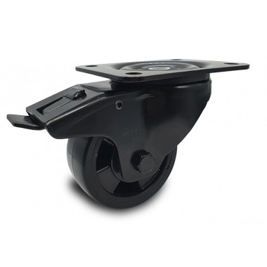 BLACK WHEEL SWIVEL HOUSING OF 100 MM  - 1