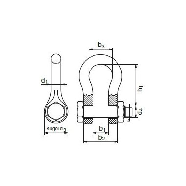 RIGGATEC HIGH-STRENGTH SHACKLE 5/16" 0,750 T GALVA