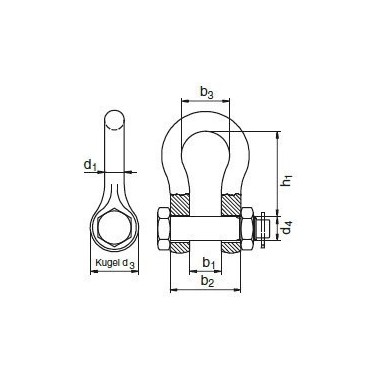 RIGGATEC HIGH-STRENGTH SHACKLE 5/8" 3,25 T GALV.