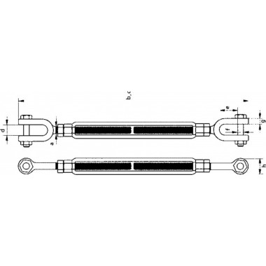 RIGGATEC TURNBUCKLE HIGH STRENGTH 1/2 " X 12"