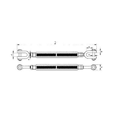 RIGGATEC TURNBUCKLE HIGH STRENGTH 5/8 " X 12"