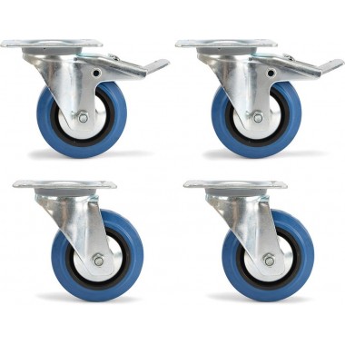 RIGGATEC CASTOR SET 100MM BLUE WHEEL MIX