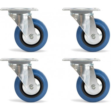 RIGGATEC CASTOR SET 100MM BLUE WHEEL 4X NO BRAKE