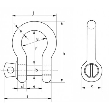 BOW SHACKLES SCREW COLLAR PIN 0,75 TN