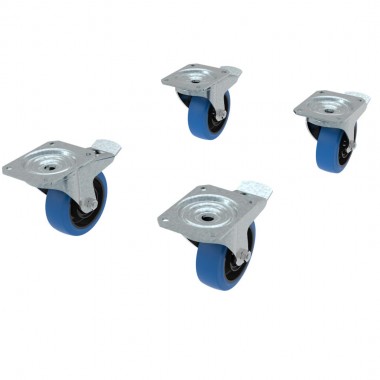 ADMIRAL JUEGO DE RUEDAS 100MM 4X CON FRENO PARA CARRO ALMACENAJE