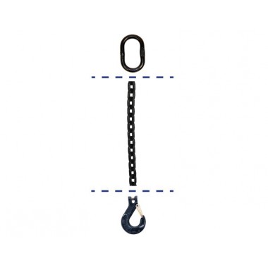 BLACK CHAIN WITH RING AND SAFETY HOOK  - 1