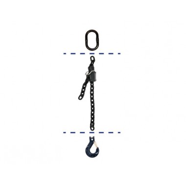 BLACK CHAIN WITH RING, HOOK AND CHAIN SHORTENER